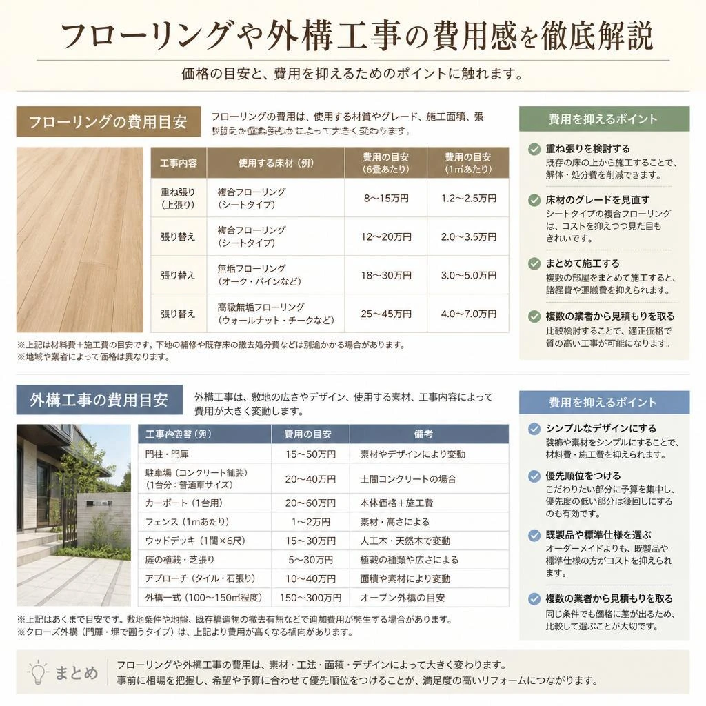 リフォーム費用の明確化